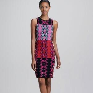 M Missoni Hibiscus Intarsia Print Knit Bodycon Dress XS
